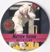 1995 Crown & Andrews Cricket Test Series & Sheffield Shield POG Pack Milk Caps #C82 Matthew Hayden Front