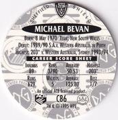 1995 Crown & Andrews Cricket Test Series & Sheffield Shield POG Pack Milk Caps #C86 Michael Bevan Back