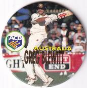 1995 Crown & Andrews Cricket Test Series & Sheffield Shield POG Pack Milk Caps - Gold Foil Parallel #C1 Greg Blewett Front