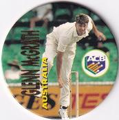1995 Crown & Andrews Cricket Test Series & Sheffield Shield POG Pack Milk Caps - Gold Foil Parallel #C18 Glenn McGrath Front