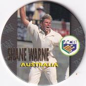 1995 Crown & Andrews Cricket Test Series & Sheffield Shield POG Pack Milk Caps - Gold Foil Parallel #C20 Shane Warne Front
