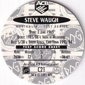 1995 Crown & Andrews Cricket Test Series & Sheffield Shield POG Pack Milk Caps - Gold Foil Parallel #C21 Steve Waugh Back