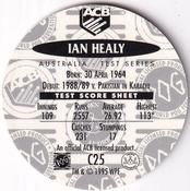 1995 Crown & Andrews Cricket Test Series & Sheffield Shield POG Pack Milk Caps - Gold Foil Parallel #C25 Ian Healy Back