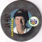 1995 Crown & Andrews Cricket Test Series & Sheffield Shield POG Pack Milk Caps - Gold Foil Parallel #C25 Ian Healy Front
