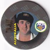 1995 Crown & Andrews Cricket Test Series & Sheffield Shield POG Pack Milk Caps - Gold Foil Parallel #C29 Tim May Front