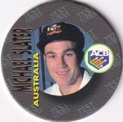 1995 Crown & Andrews Cricket Test Series & Sheffield Shield POG Pack Milk Caps - Gold Foil Parallel #C34 Michael Slater Front