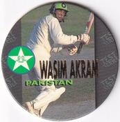 1995 Crown & Andrews Cricket Test Series & Sheffield Shield POG Pack Milk Caps - Gold Foil Parallel #C41 Wasim Akram Front
