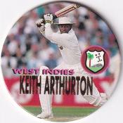 1995 Crown & Andrews Cricket Test Series & Sheffield Shield POG Pack Milk Caps - Gold Foil Parallel #C54 Keith Arthurton Front