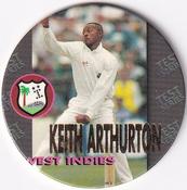 1995 Crown & Andrews Cricket Test Series & Sheffield Shield POG Pack Milk Caps - Gold Foil Parallel #C64 Keith Arthurton Front