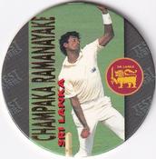 1995 Crown & Andrews Cricket Test Series & Sheffield Shield POG Pack Milk Caps - Gold Foil Parallel #C76 Champaka Ramanayake Front