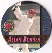 1995 Crown & Andrews Cricket Test Series & Sheffield Shield POG Pack Milk Caps - Gold Foil Parallel #C81 Allan Border Front