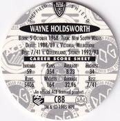 1995 Crown & Andrews Cricket Test Series & Sheffield Shield POG Pack Milk Caps - Gold Foil Parallel #C88 Wayne Holdsworth Back