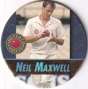 1995 Crown & Andrews Cricket Test Series & Sheffield Shield POG Pack Milk Caps - Gold Foil Parallel #C89 Neil Maxwell Front