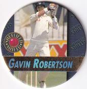 1995 Crown & Andrews Cricket Test Series & Sheffield Shield POG Pack Milk Caps - Gold Foil Parallel #C91 Gavin Robertson Front