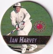1995 Crown & Andrews Cricket Test Series & Sheffield Shield POG Pack Milk Caps - Gold Foil Parallel #C95 Ian Harvey Front