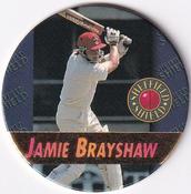 1995 Crown & Andrews Cricket Test Series & Sheffield Shield POG Pack Milk Caps - Gold Foil Parallel #C98 Jamie Brayshaw Front