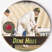 1995 Crown & Andrews Cricket Test Series & Sheffield Shield POG Pack Milk Caps - Gold Foil Parallel #C109 Dene Hills Front