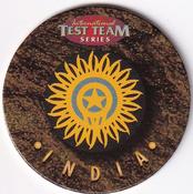 1995 Crown & Andrews Cricket Test Series & Sheffield Shield POG Pack Milk Caps - International Cricket Team Badges #CT3 India Front