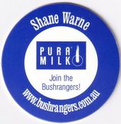 2000-01 Victorian Bushrangers Pura Milk Caps #NNO Shane Warne Back