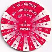 1995 Topsport Total South Africa v England Cricket Player Discs #3 Hansie Cronje Back