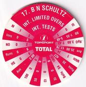 1995 Topsport Total South Africa v England Cricket Player Discs #17 Brett Schultz Back