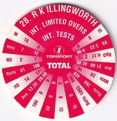 1995 Topsport Total South Africa v England Cricket Player Discs #28 Richard Illingworth Back
