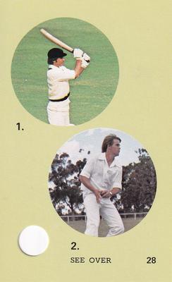 1977 World Series Cricket Souvenir Cassette Cards #28 Greg Chappell / David Hookes Front