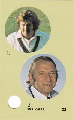 1977 World Series Cricket Souvenir Cassette Cards #32 Gary Gilmour / Doug Walters Front