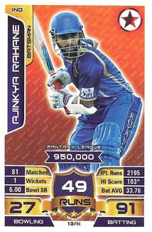 2015-16 Topps Cricket Attax IPL - Star Card Promos #13AI Ajinkya Rahane Front