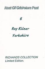 1990 Richards Collection Host Of Cricketers Past #6 Roy Kilner Back