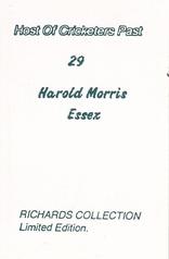 1990 Richards Collection Host Of Cricketers Past #29 Harold Morris Back