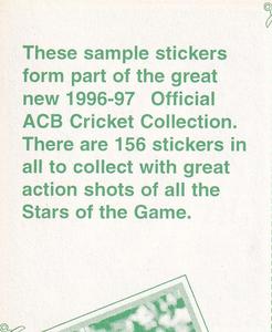 1996-97 Select Stickers - Sample Stickers #16 Justin Langer Back