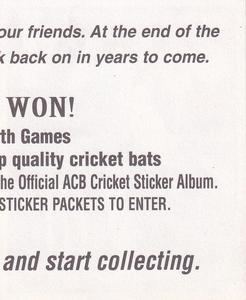 1997-98 Select Cricket Stickers - Sample Stickers #96 Greg Matthews Back