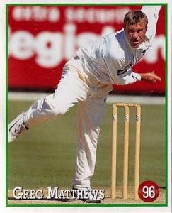 1997-98 Select Cricket Stickers - Sample Stickers #96 Greg Matthews Front