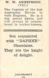 1924-25 Allens Cricketers #36 Warwick Armstrong Back