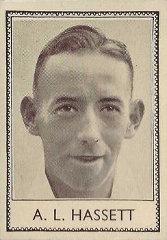 1938 Barratt & Co Famous Cricketers #9 Lindsay Hassett Front