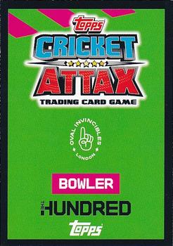 2022 Topps Cricket Attax The Hundred #89 Danny Briggs Back