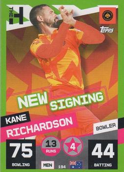 2022 Topps Cricket Attax The Hundred #194 Kane Richardson Front