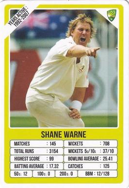 2021 Aamango Legends Of Test Cricket Trump Game #NNO Shane Warne Front