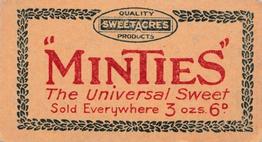 1926 Sweetacres Minties Cricketers #NNO William Whysall Back