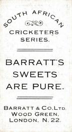 1929 Barratt & Co South African Cricketers #NNO Alexander Bell Back