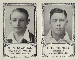 1934 Barratt & Co Famous Cricketers Folders #NNO Don Bradman / Ern Bromley Front
