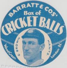 1932 Barratt & Co Box Of Cricket Balls Cricketers (Blue) #NNO George Brown Front