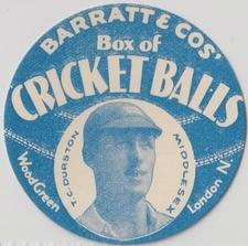 1932 Barratt & Co Box Of Cricket Balls Cricketers (Blue) #NNO Jack Durston Front