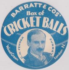1932 Barratt & Co Box Of Cricket Balls Cricketers (Blue) #NNO Percy Fender Front
