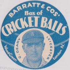 1932 Barratt & Co Box Of Cricket Balls Cricketers (Blue) #NNO George Geary Front