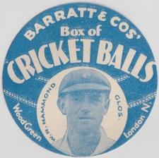 1932 Barratt & Co Box Of Cricket Balls Cricketers (Blue) #NNO Wally Hammond Front