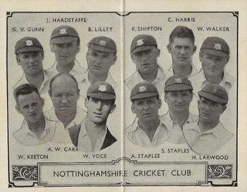 1933 Barratt & Co Cricket Team Folders #4 Nottinghamshire Cricket Club Front
