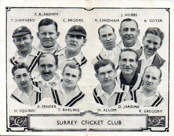 1933 Barratt & Co Cricket Team Folders #5 Surrey Cricket Club Front