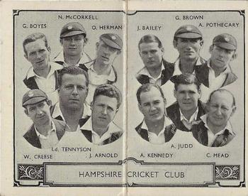1933 Barratt & Co Cricket Team Folders #8 Hampshire Cricket Club Front